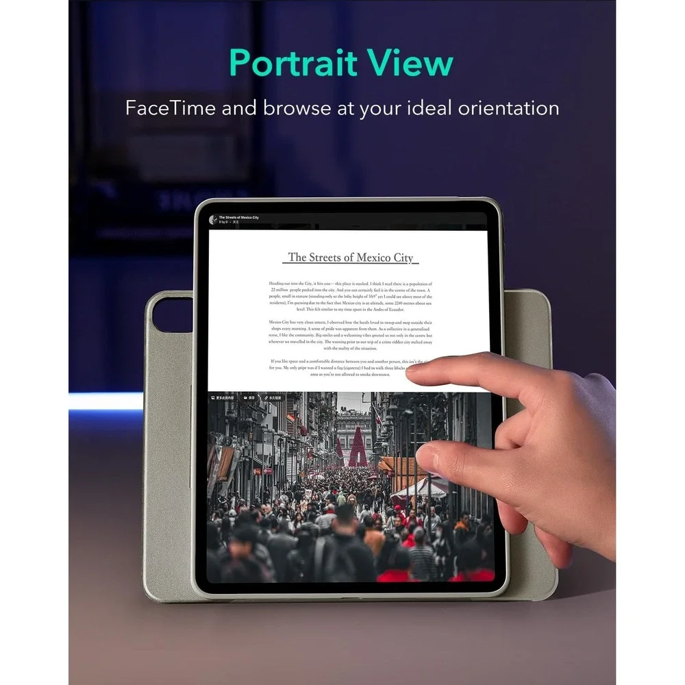 ESR iPad Air 13 M4 M3 M2 Case Magnetic Cover Pencil Holder 9 Angle Stand Gray